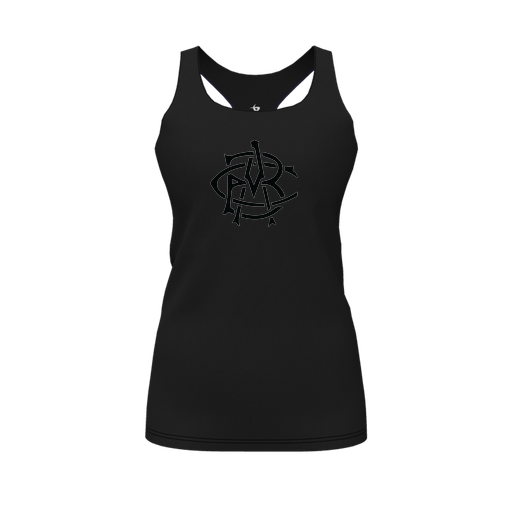 [CUS-DFW-RCBK-PER-BLK-FYS-LOGO2] Racerback Tank Top (Female Youth S, Black, Logo 2)