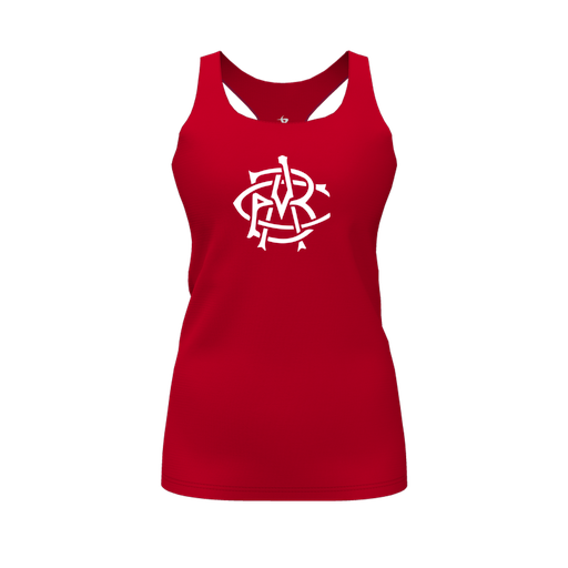 [CUS-DFW-RCBK-PER-RED-FYS-LOGO1] Racerback Tank Top (Female Youth S, Red, Logo 1)