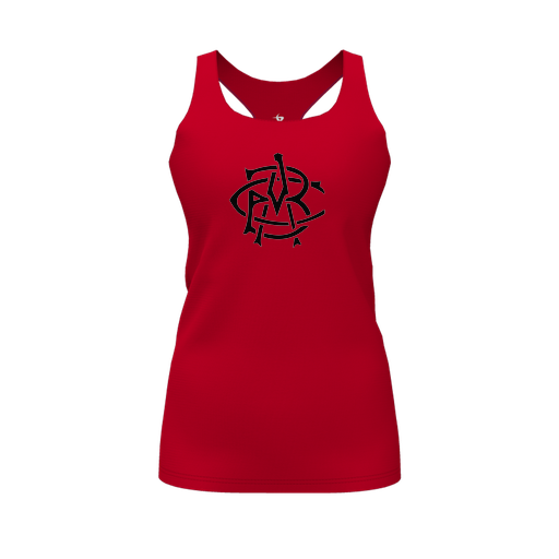 [CUS-DFW-RCBK-PER-RED-FYS-LOGO2] Racerback Tank Top (Female Youth S, Red, Logo 2)