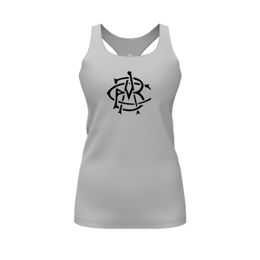 [CUS-DFW-RCBK-PER-GRY-FYS-LOGO2] Racerback Tank Top (Female Youth S, Gray, Logo 2)