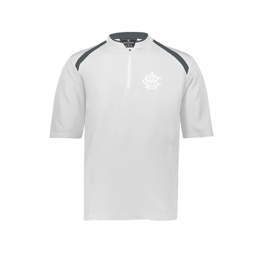 [229681-YS-WHT-LOGO1] Youth Dugout Short Sleeve Pullover (Youth S, White, Logo 1)