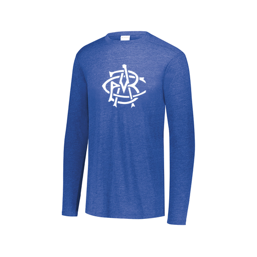 [FTLCUBRY-AXS-LOGO1] Decker Men's Tri-Blend T-Shirt - Long Sleeve (Adult XS, Royal, Logo 1)