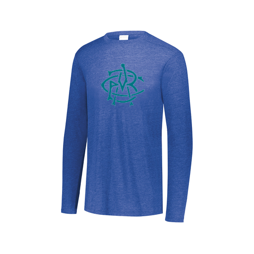 [3075.U55.XS-LOGO3] Decker Men's Tri-Blend T-Shirt - Long Sleeve (Adult XS, Royal, Logo 3)