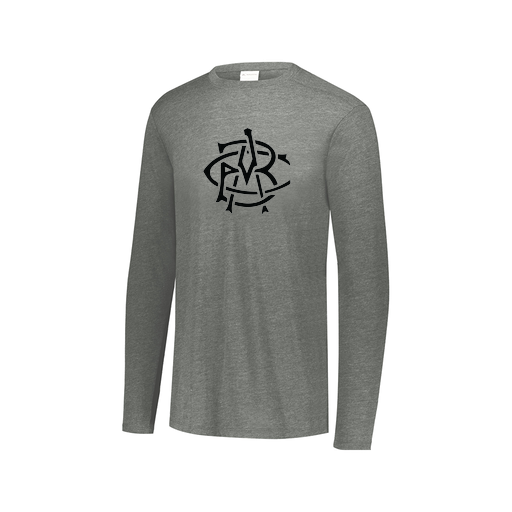 [FTLCUBGY-AXS-LOGO2] Decker Men's Tri-Blend T-Shirt - Long Sleeve (Adult XS, Gray, Logo 2)
