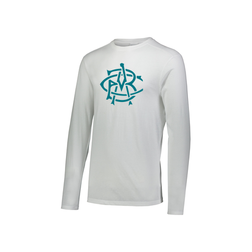 [FTLCUBWH-YS-LOGO3] Decker Youth Tri-Blend T-Shirt - Long Sleeve (Youth S, White, Logo 3)