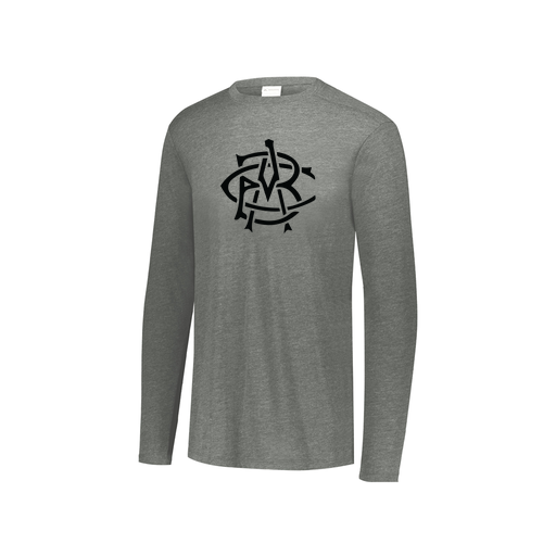 [FTLCUBGY-YS-LOGO2] Decker Youth Tri-Blend T-Shirt - Long Sleeve (Youth S, Gray, Logo 2)