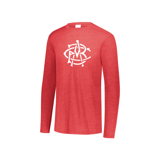 [FTLCUBRD-YS-LOGO1] Decker Youth Tri-Blend T-Shirt - Long Sleeve (Youth S, Red, Logo 1)